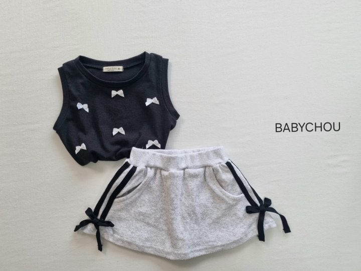 Babychou - Korean Children Fashion - #Kfashion4kids - Terry Ribbon Skirt - 3