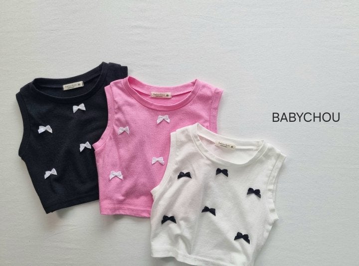 Babychou - Korean Children Fashion - #discoveringself - Shu Ribbon Sleeveless Tee - 2