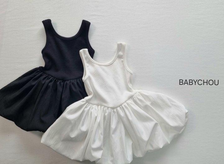 Babychou - Korean Children Fashion - #fashionkids - Balloon Sleeveless One-Piece - 2