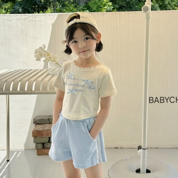 Babychou - Korean Children Fashion - #fashionkids - Beauty Ribbon Tee