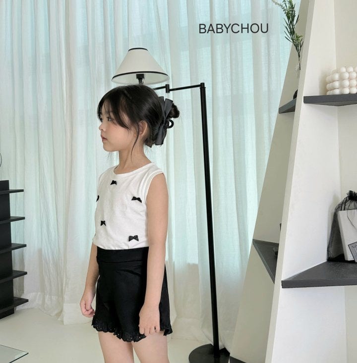 Babychou - Korean Children Fashion - #kidsstore - Shu Ribbon Sleeveless Tee - 5