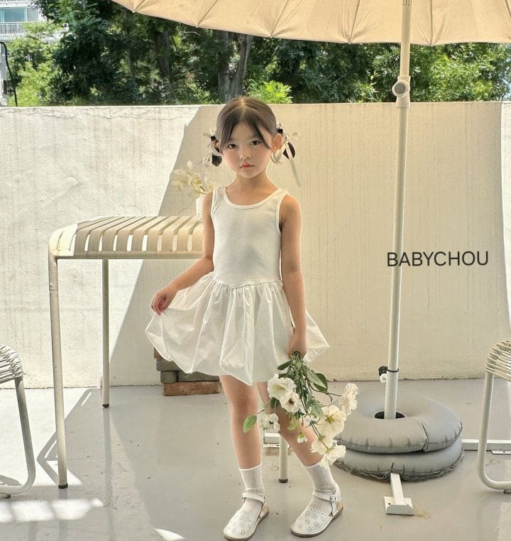 Babychou - Korean Children Fashion - #kidzfashiontrend - Balloon Sleeveless One-Piece - 5