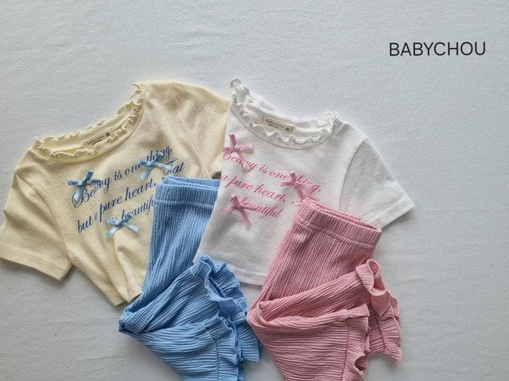 Babychou - Korean Children Fashion - #kidsstore - Beauty Ribbon Tee - 4