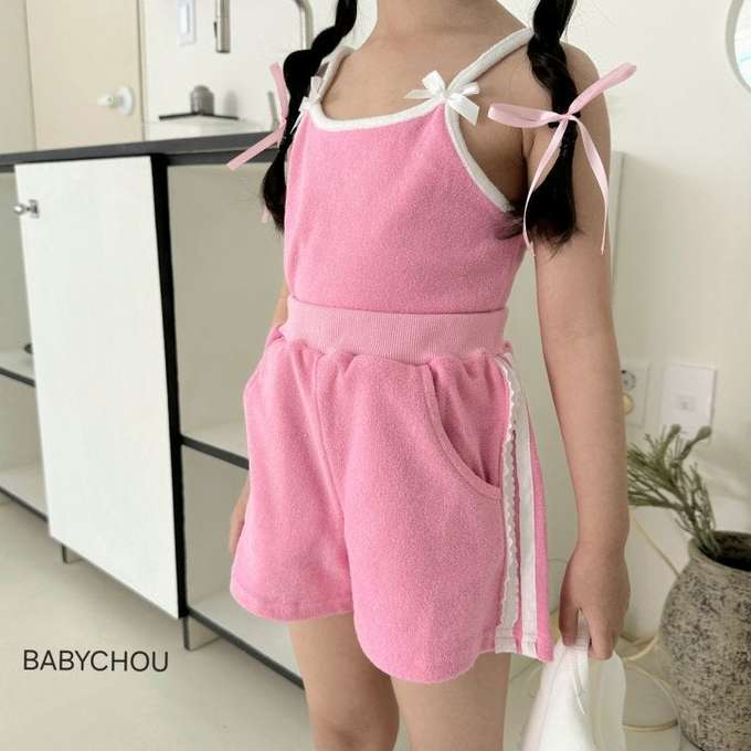 Babychou - Korean Children Fashion - #kidzfashiontrend - Terry Two Line Pants