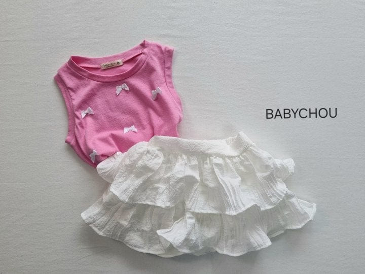 Babychou - Korean Children Fashion - #littlefashionista - Shu Ribbon Sleeveless Tee - 8