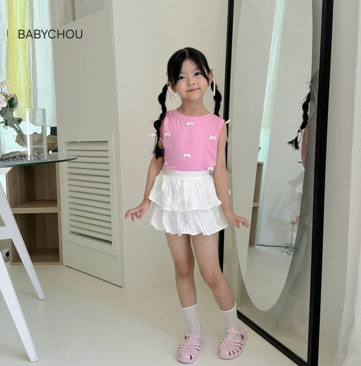 Babychou - Korean Children Fashion - #magicofchildhood - Shu Ribbon Sleeveless Tee - 9