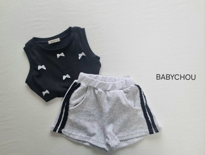 Babychou - Korean Children Fashion - #littlefashionista - Terry Two Line Pants - 4