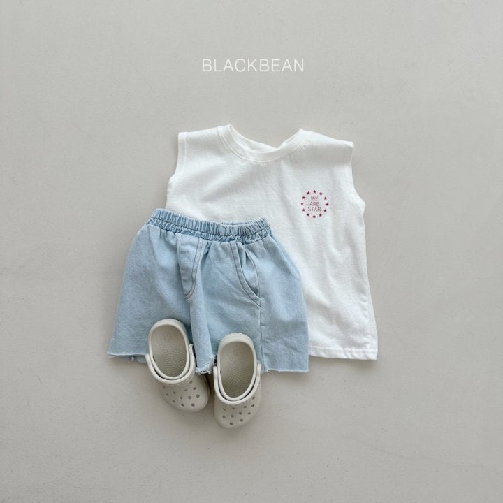 Black Bean - Korean Children Fashion - #kidsshorts - Star Sleeve Tee - 4