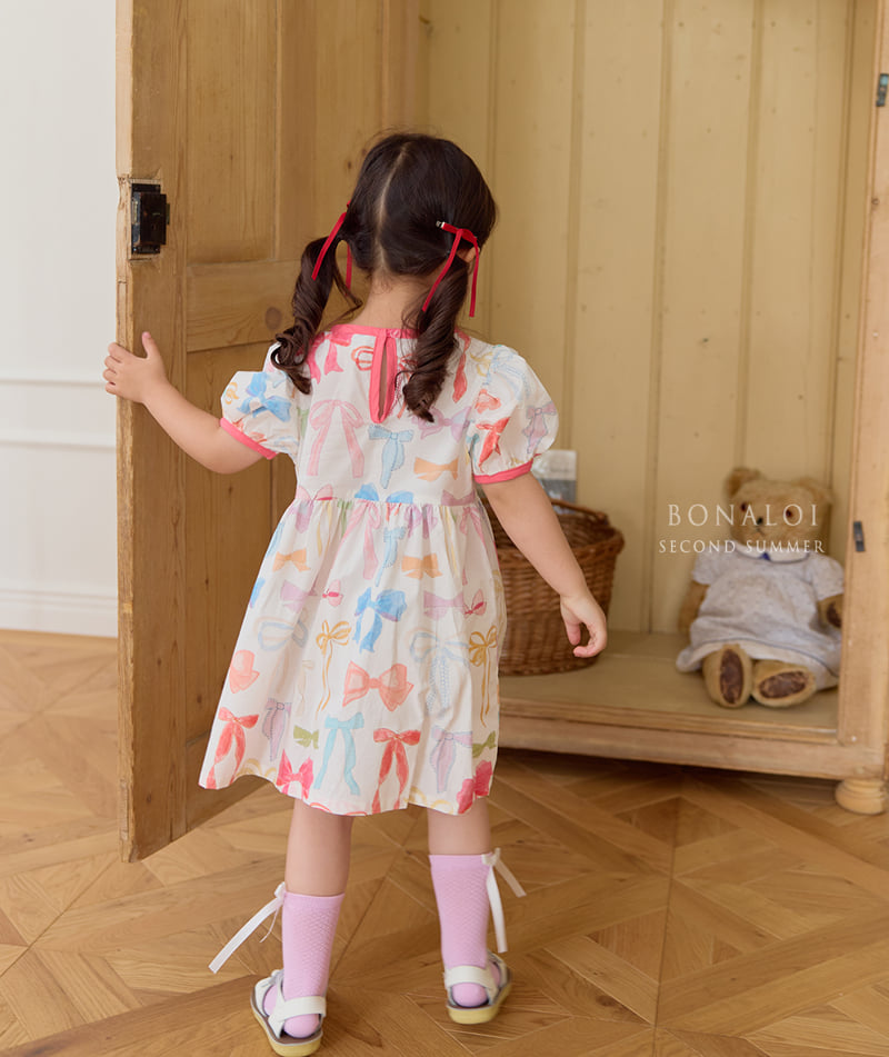 Bonaloi - Korean Children Fashion - #Kfashion4kids - Ribbon Colored One-piece - 7