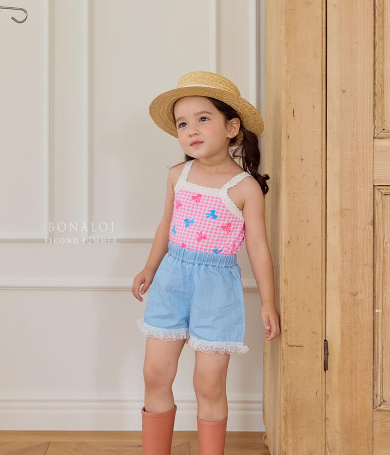 Bonaloi - Korean Children Fashion - #designkidswear - Check Sleeveless Top - 6