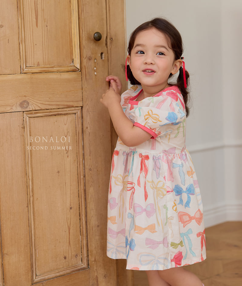 Bonaloi - Korean Children Fashion - #designkidswear - Ribbon Colored One-piece