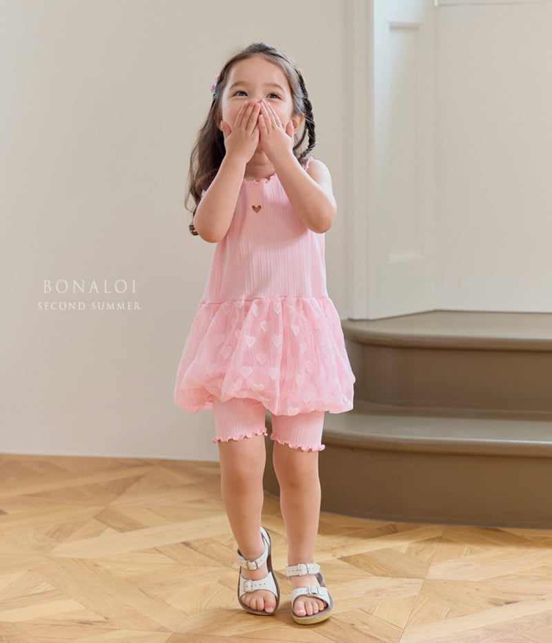 Bonaloi - Korean Children Fashion - #littlefashionista - Heart Volume Mini One-piece - 4