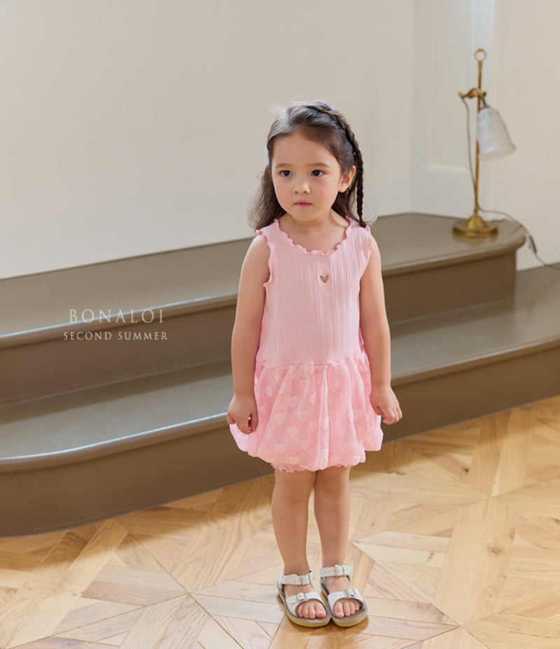 Bonaloi - Korean Children Fashion - #todddlerfashion - Heart Volume Mini One-piece - 7