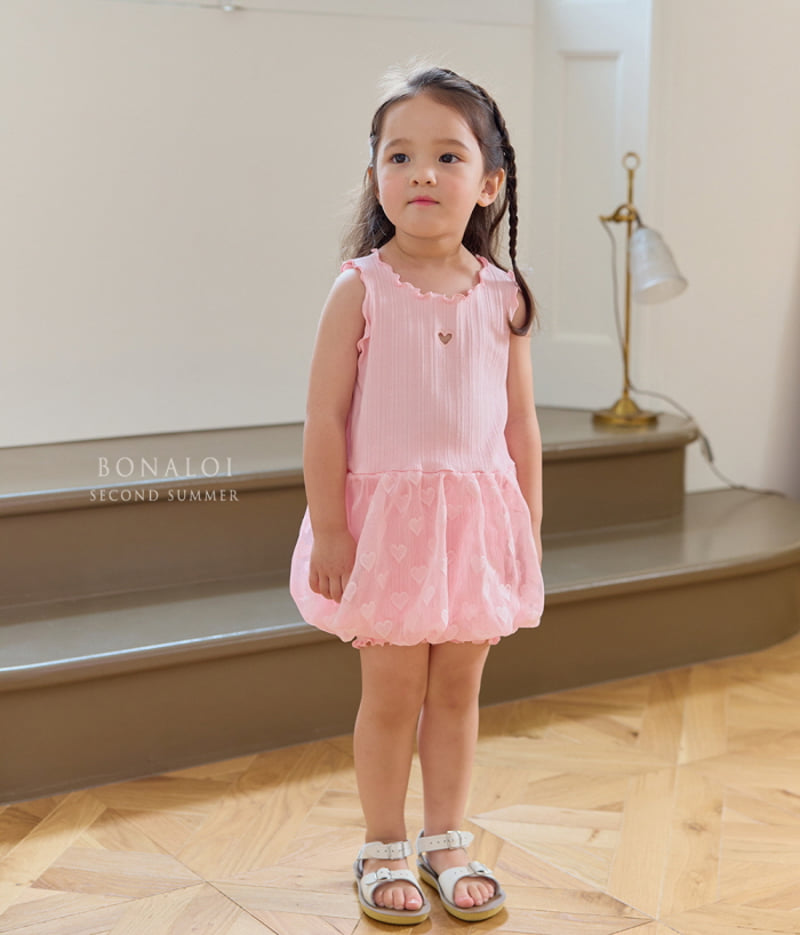 Bonaloi - Korean Children Fashion - #toddlerclothing - Heart Volume Mini One-piece - 8