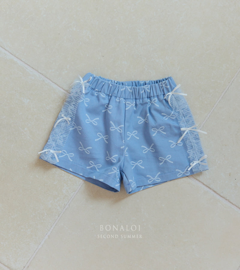 Bonaloi - Korean Children Fashion - #toddlerclothing - Side Ribbon Shorts