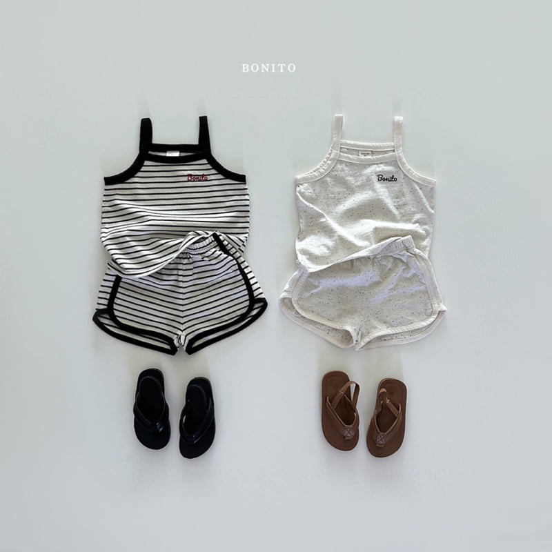 Bonito - Korean Children Fashion - #kidsshorts - Colored String Sleeveless Set - 2