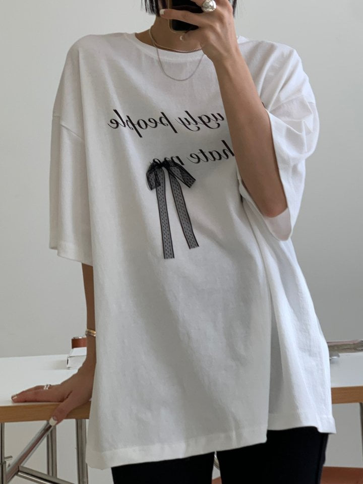 Bricklane - Korean Women Fashion - #shopsmall - Ugly Ribbon Tee - 9