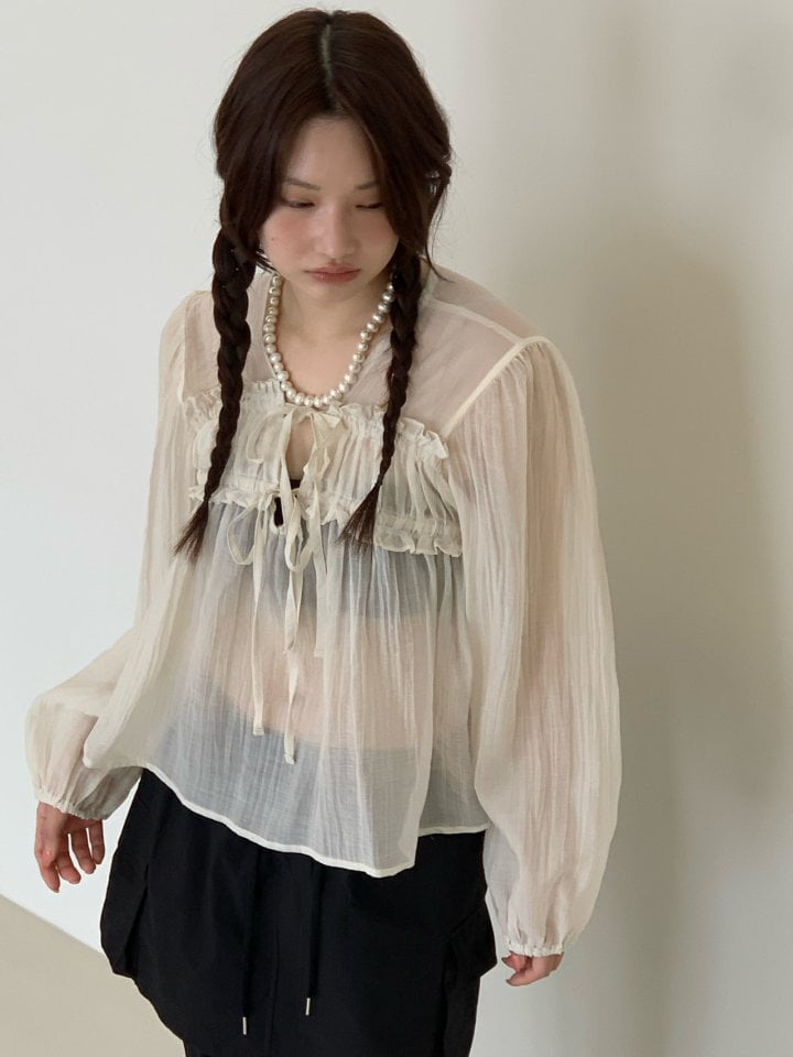 Bricklane - Korean Women Fashion - #womensfashion - Shirring Tunnel Blouse - 11