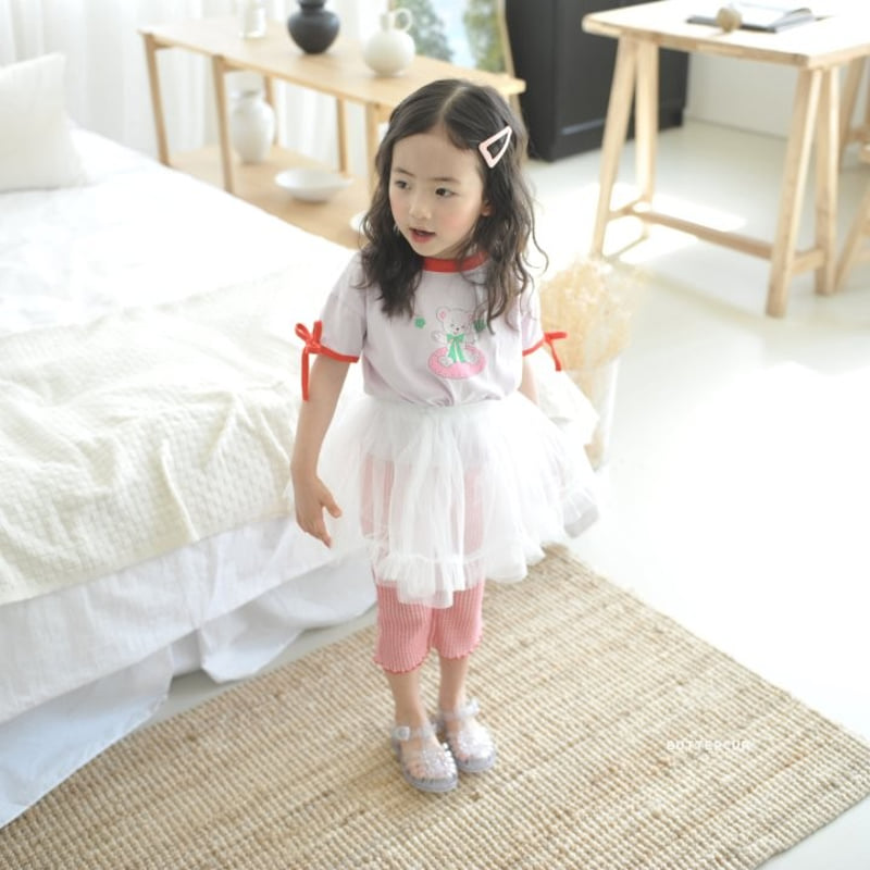 Buttercup - Korean Children Fashion - #childofig - Bear Ribbon Sleeve Tee - 11