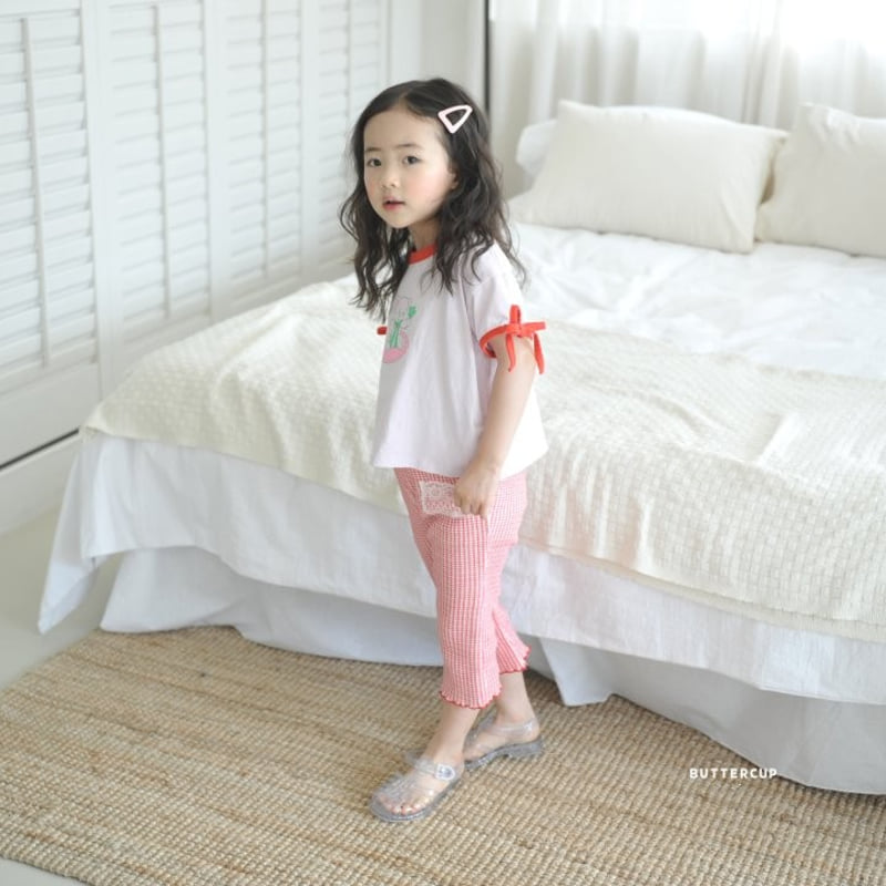 Buttercup - Korean Children Fashion - #childrensboutique - Lace Pocket Check Pants - 8