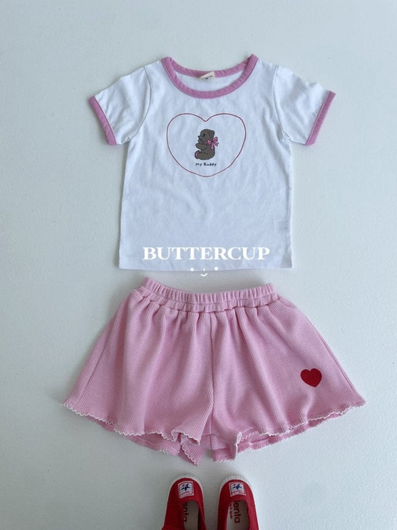 Buttercup - Korean Children Fashion - #kidsshorts - Heart My Buddy Tee - 10