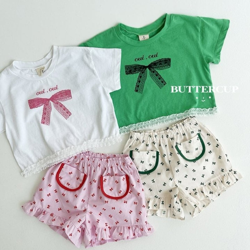 Buttercup - Korean Children Fashion - #kidsshorts - Lace Ribbon Tee - 7