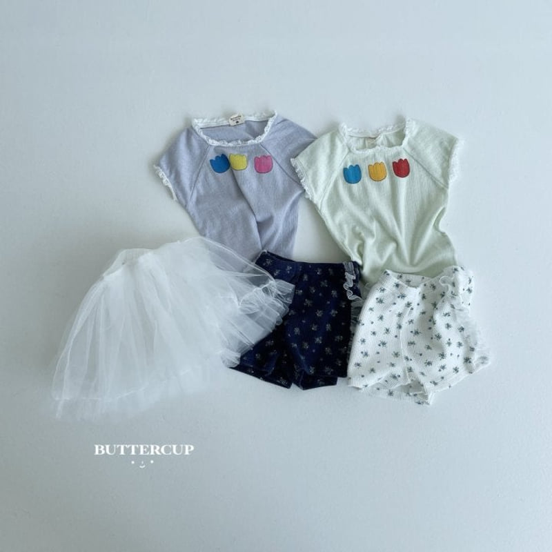 Buttercup - Korean Children Fashion - #littlefashionista - Tulip Eyelet Tee - 6