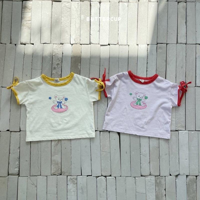 Buttercup - Korean Children Fashion - #magicofchildhood - Bear Ribbon Sleeve Tee - 5