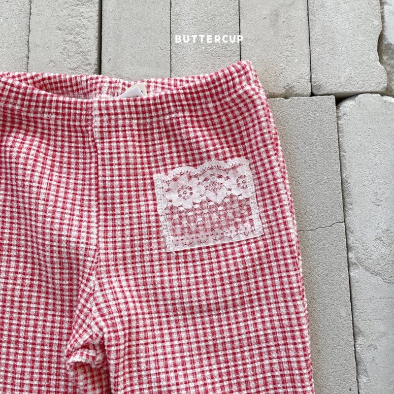 Buttercup - Korean Children Fashion - #prettylittlegirls - Lace Pocket Check Pants - 3