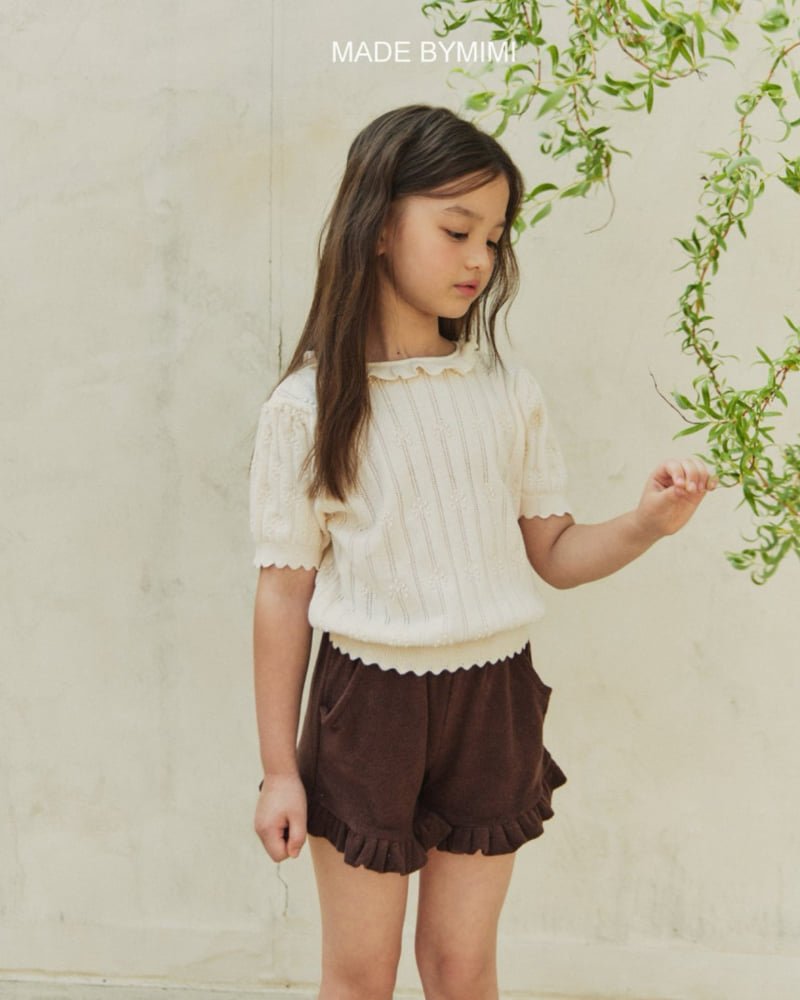 Bymimi - Korean Children Fashion - #kidsshorts - Semi Crop Knit Top - 8