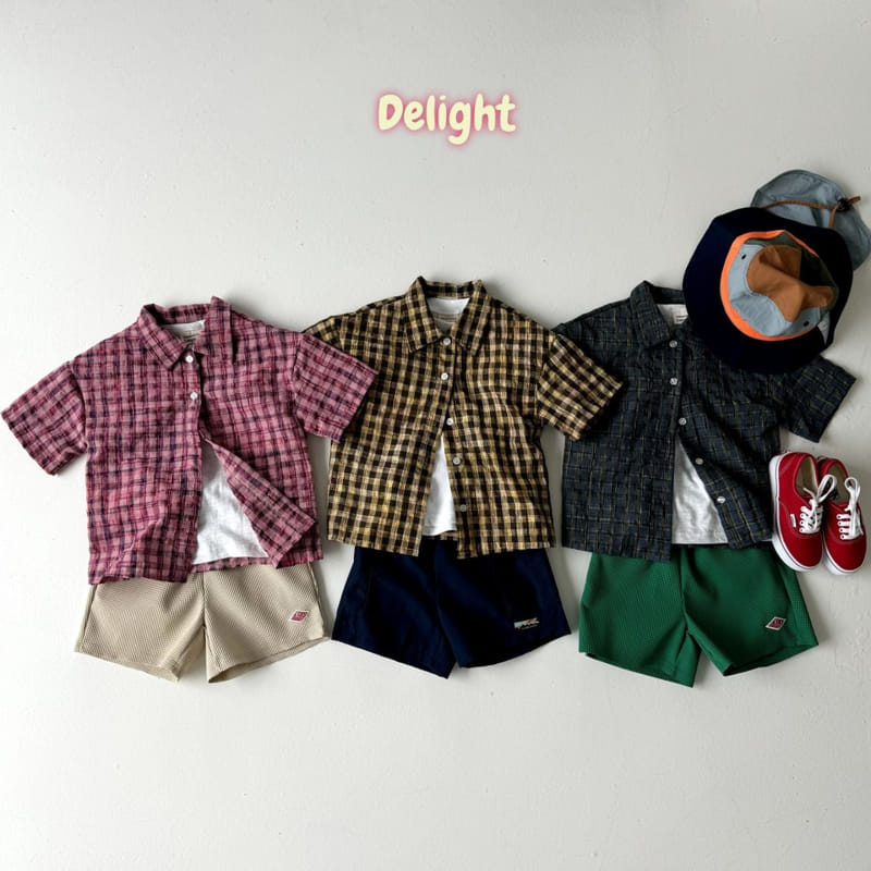 Delight - Korean Children Fashion - #kidsshorts - Georgetown Check Shirt