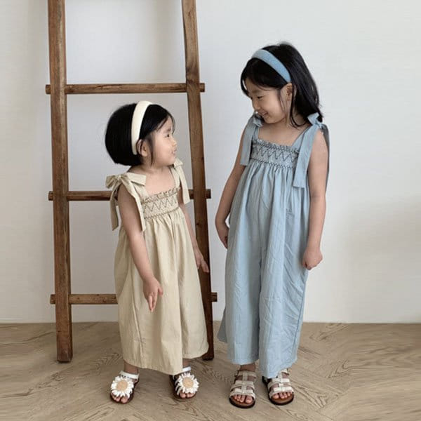 Flower J - Korean Children Fashion - #kidsshorts - Smoke Embroidery Jumpsuit