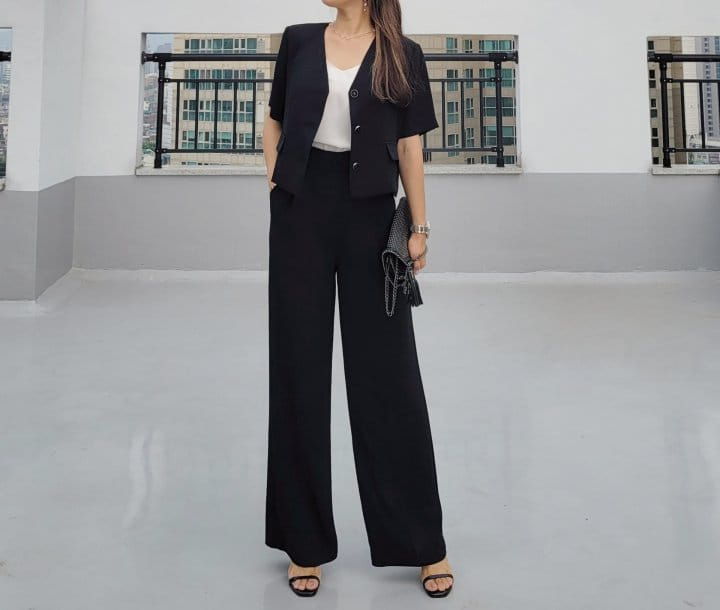 Gratia - Korean Women Fashion - #momslook - Mark Span Wide Pants - 5