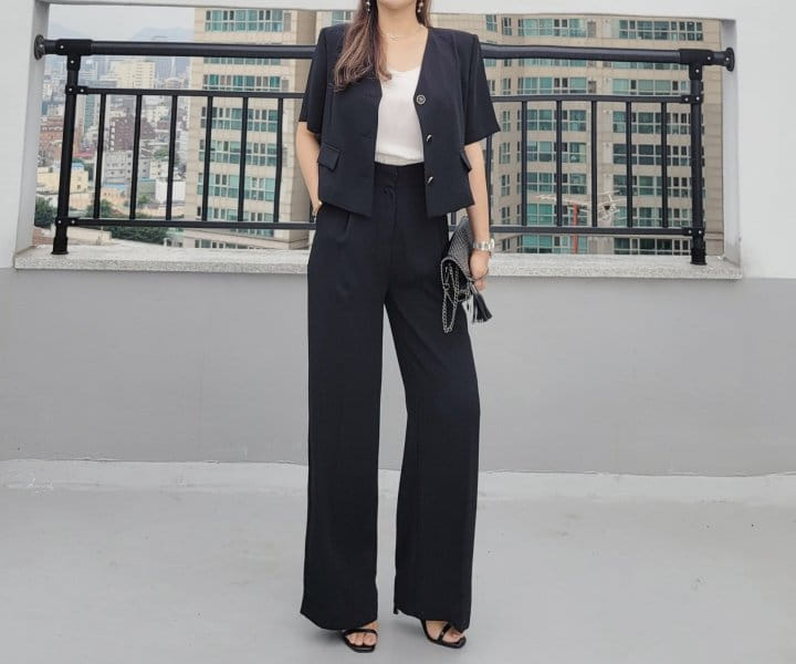 Gratia - Korean Women Fashion - #womensfashion - Mark Span Wide Pants - 6