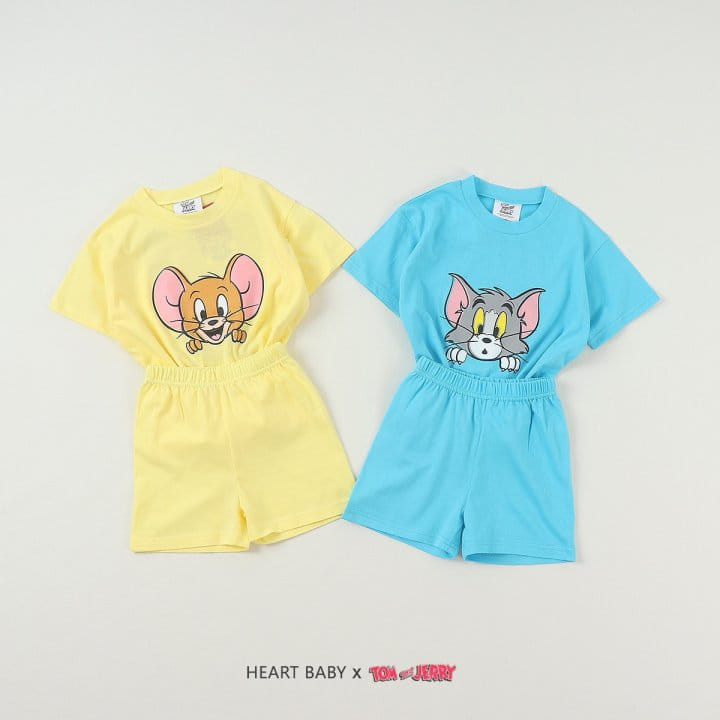 Heart Baby - Korean Children Fashion - #todddlerfashion - T J Peekaboo Top Bottom Set - 2