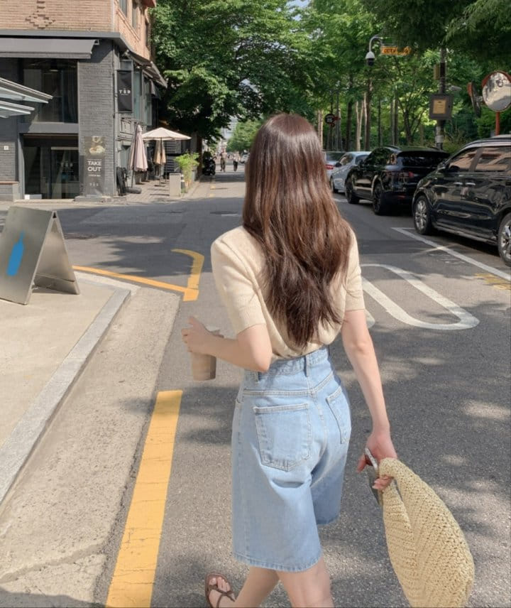 I'm here - Korean Women Fashion - #momslook - 305 Denim Shorts - 6