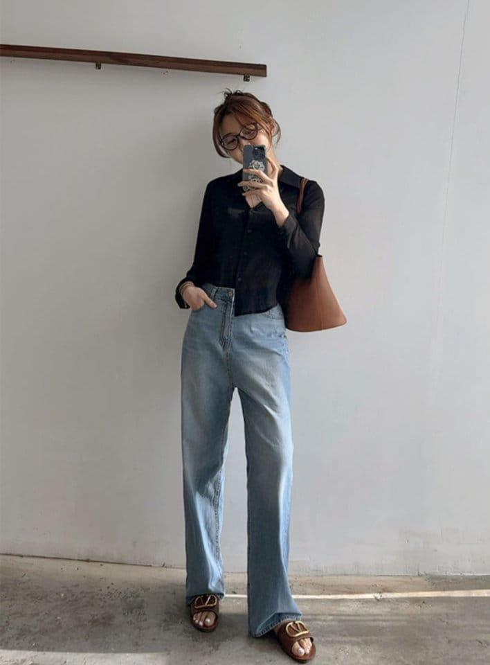 I'm here - Korean Women Fashion - #momslook - 581 Cat Brush Denim Pants - 6