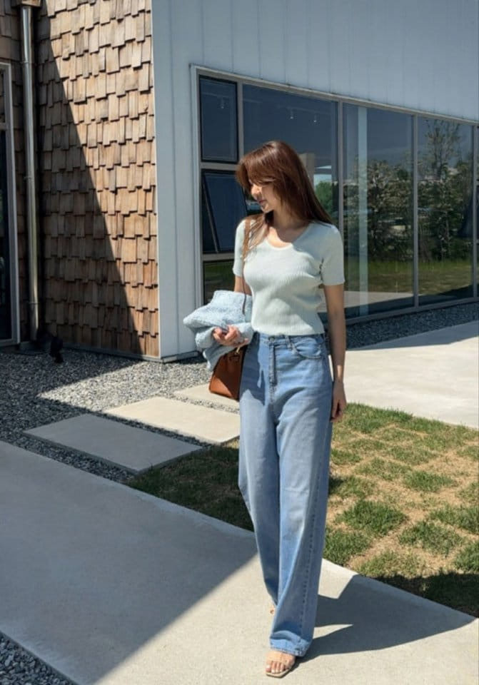 I'm here - Korean Women Fashion - #momslook - 581 Cat Brush Denim Pants - 7