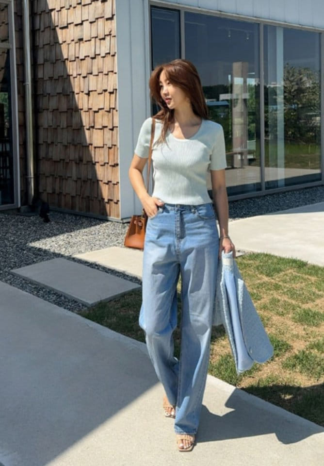 I'm here - Korean Women Fashion - #womensfashion - 581 Cat Brush Denim Pants