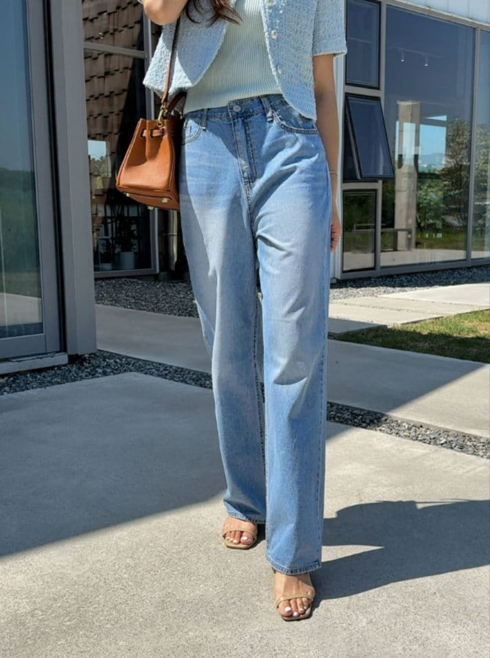 I'm here - Korean Women Fashion - #womensfashion - 581 Cat Brush Denim Pants - 5