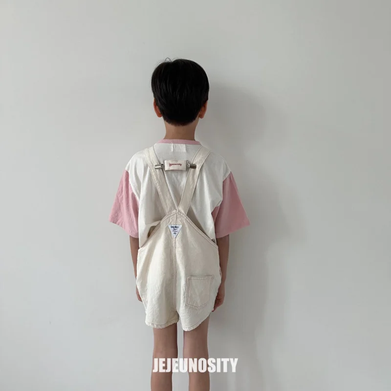 Jejeunosity - Korean Children Fashion - #fashionkids - Cotton Very Short Overalls - 4