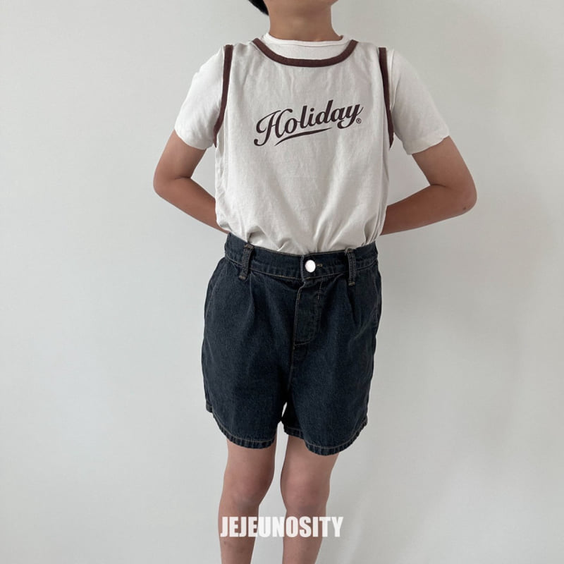 Jejeunosity - Korean Children Fashion - #prettylittlegirls - Denim Half Pants - 5