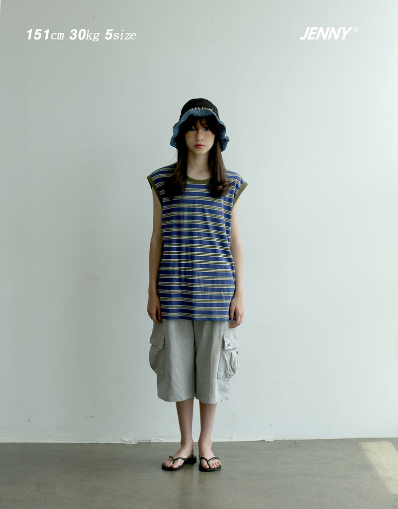 Jenny Basic - Korean Children Fashion - #kidsshorts - Sunny Stripe Tee - 2