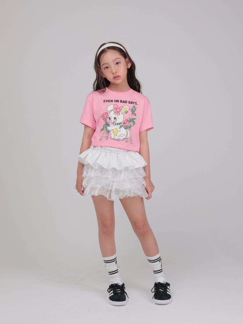 Jermaine - Korean Children Fashion - #kidsshorts - Flower Rabbit Tee - 5