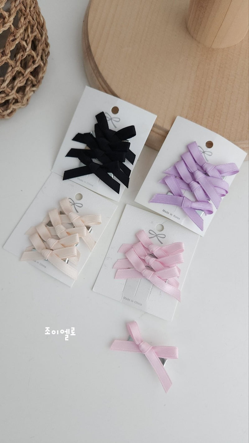 Joy Ello - Korean Children Fashion - #fashionkids - Ribbon 4 Pieces Hairpin Set