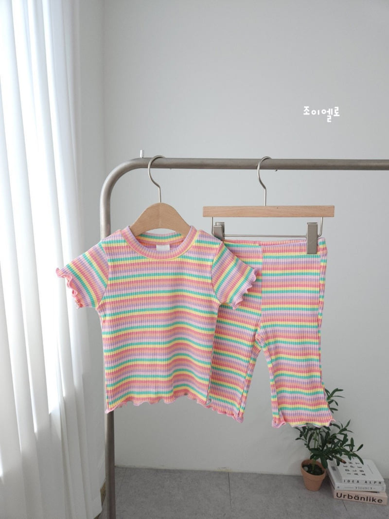 Joy Ello - Korean Children Fashion - #kidsshorts - Rainbow Top Bottom Set - 7