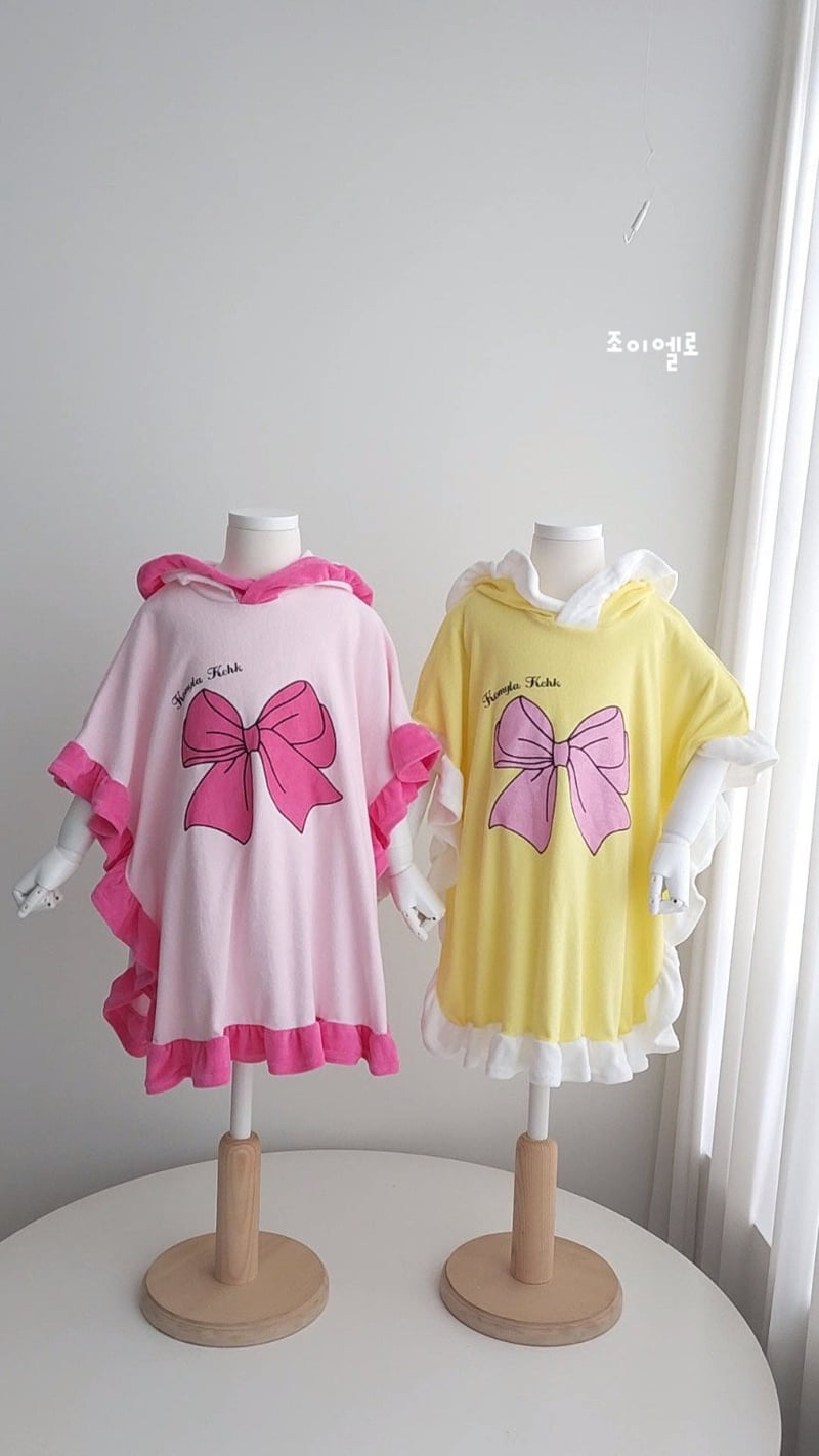 Joy Ello - Korean Children Fashion - #prettylittlegirls - Ribbon Frill Towel Pancho