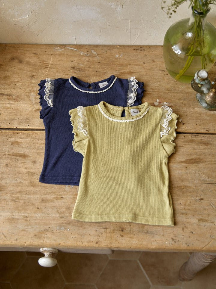 Lolobole - Korean Children Fashion - #childrensboutique - Frizzy Frill Sleeveless Tee - 2