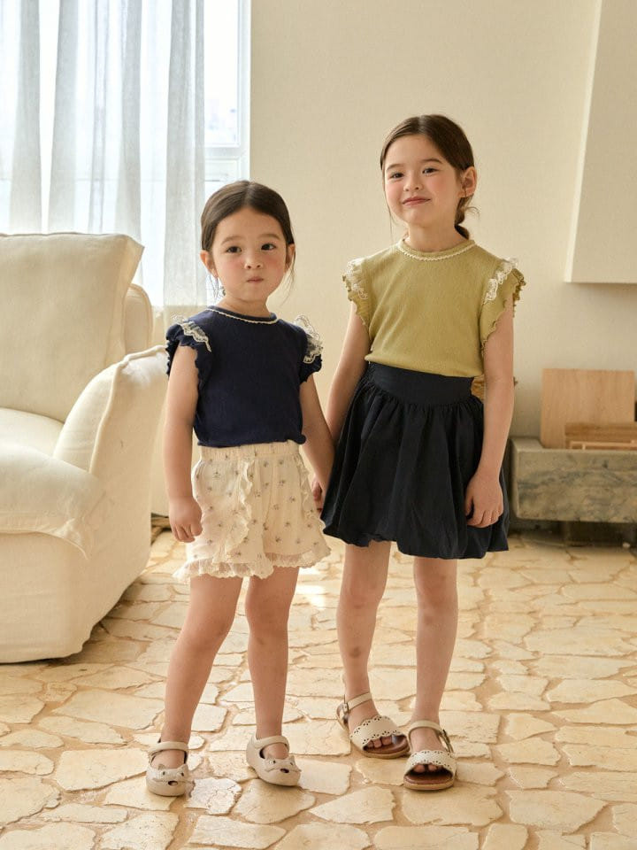 Lolobole - Korean Children Fashion - #fashionkids - Frizzy Frill Sleeveless Tee - 5