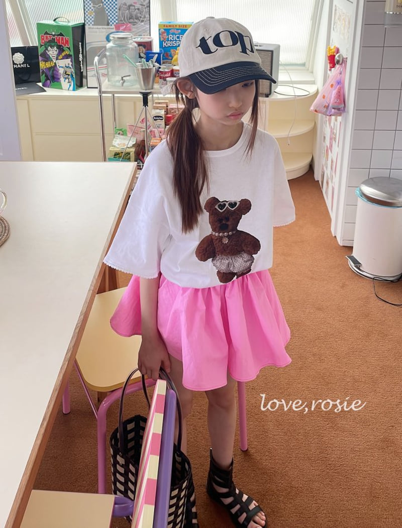 Love Rosie - Korean Children Fashion - #magicofchildhood - Bear Lace Boxy Tee